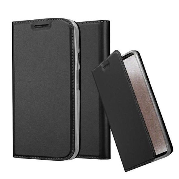 Coque - CADORABO - MOTO G2 - Svart - Magnetisk Stängning - Ställfunktion Svart