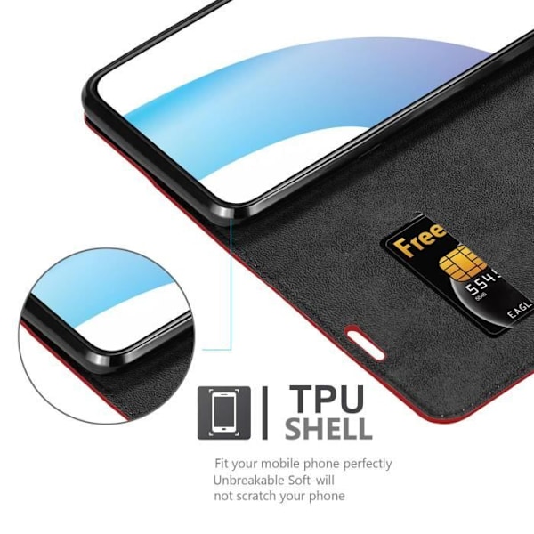 Étui - CADORABO - Vivo V17 PRO - Äpple röd - Magnetisk stängning - Ställfunktion Äppelrött