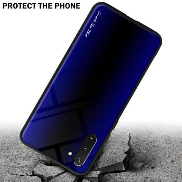 Fodral till Samsung Galaxy NOTE 10 Skal i COBALT VIOLET Fodral Skydd i härdat glas och TPU silikon KOBALT LILA