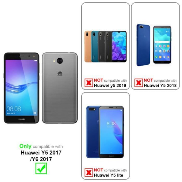 Coque - CADORABO - Huawei Y5 2017 / Y6 2017 - Silikon TPU - Stötsäker skydd - Matt design Frost mörkblå