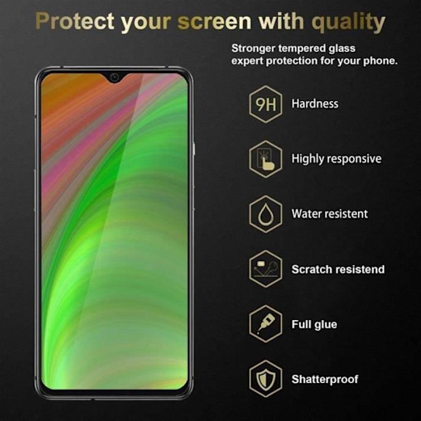 Cadorabo 3x helskärmsskydd för OnePlus 7T i TRANSPARENT med SVART härdat härdat skärmskyddsglas Transparent med svart