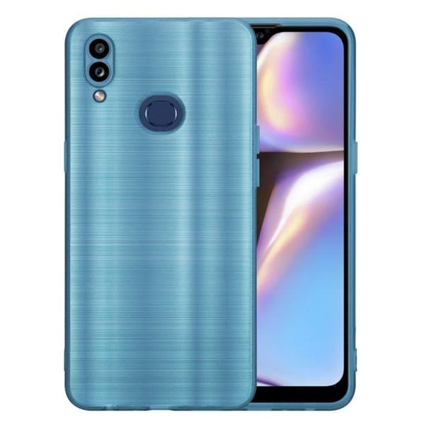 Skyddsfodral för Samsung Galaxy A10s / M01s Borstad Turkos Kameraskydd Blå