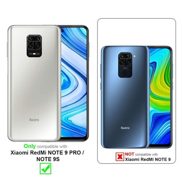 Fodral - CADORABO - Xiaomi RedMi NOTE 9 PRO / NOTE 9S - Apple Red - Magnetisk stängning - Stativfunktion Äppelrött
