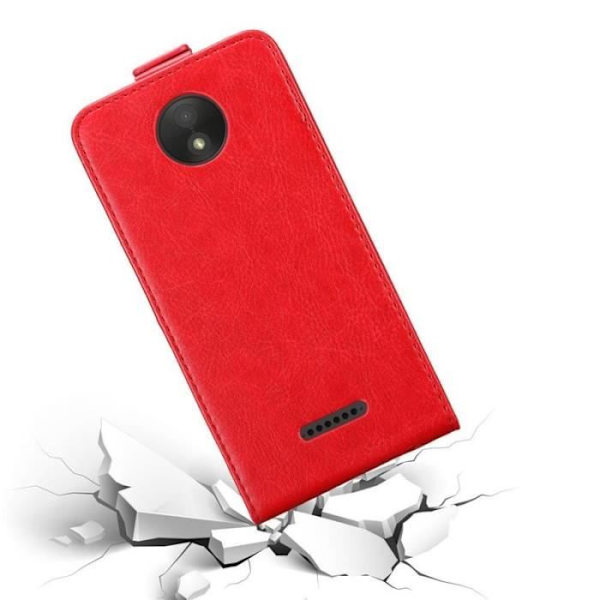 Coque - CADORABO - MOTO C - Syntetiskt läder - Röd - Magnetisk stängning Röd