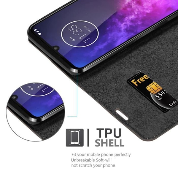 Coque - CADORABO - Motorola ONE PRO / ONE ZOOM - Kaffeebrun - Magnetisk Stängning - Ultrafin kaffe brunt