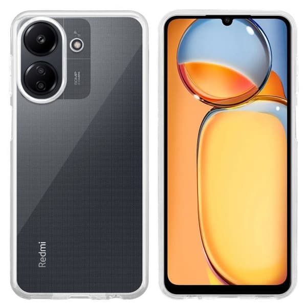 Skal för Xiaomi Redmi 13C / Poco C65 i transparent stöttålig silikon Vit