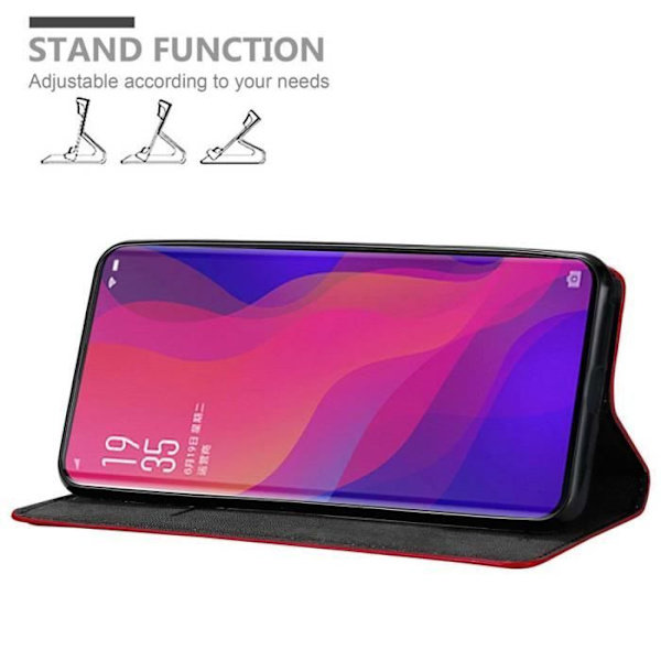 Coque - CADORABO - FIND X - Röd Äpple - Magnetstängning - Ställfunktion ÄPPELRÖD