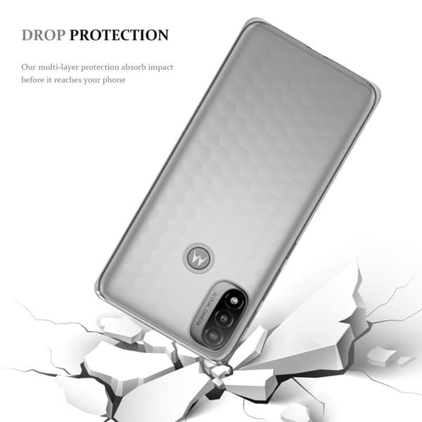 Skal för Motorola MOTO E20 / E30 / E40 i transparent stötabsorberande silikon Vit
