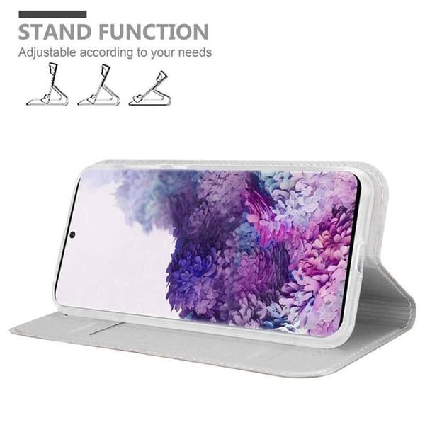 Flip-fodral för Samsung Galaxy S20 Klassisk Silver Plånbok Stötsäker Grå