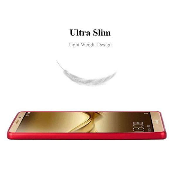 Cadorabo Fodral fungerar med Huawei MATE 8 i METALLIC RED - Stötsäker och reptålig TPU silikonhölje - Ultra Slim