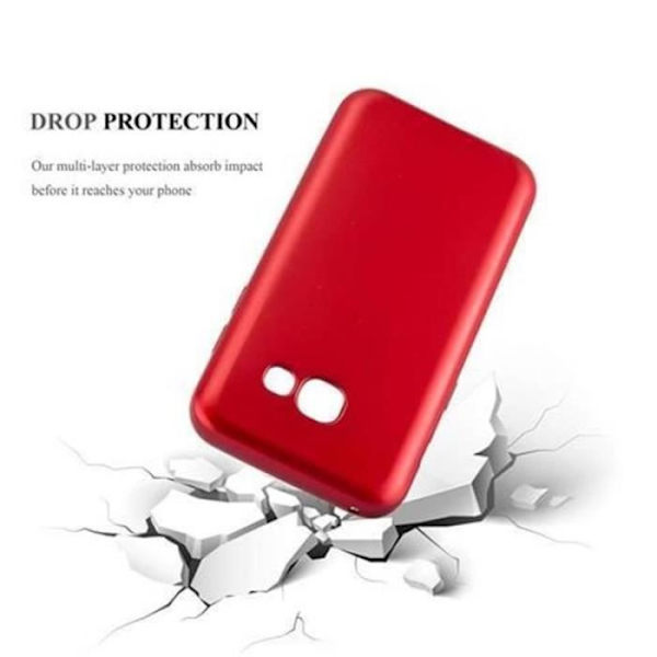 Samsung Galaxy A3 2017 (7) Fodral i METALLIC RED från Cadorabo (METALLIC MATTE Design) Ultramjukt silikon TPU Gel Cover