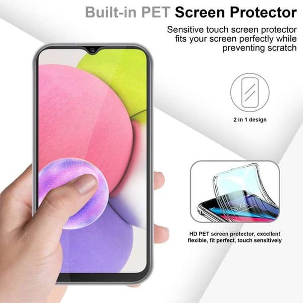 Transparent skydd för Samsung Galaxy A03s Vit