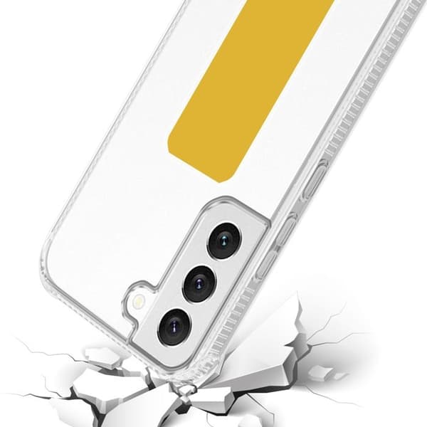 Gul skal för Samsung Galaxy S22 med stöd och ställfunktion Gul