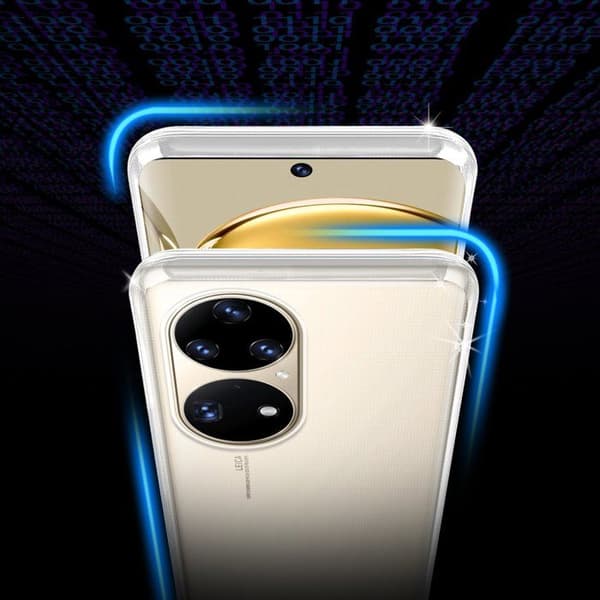 Transparent stötsäker silikonfodral för Huawei P50 PRO Vit