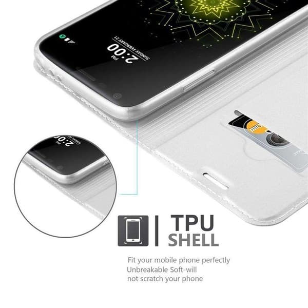 Flip-fodral för LG G5 Klassisk Silver Plånbok Stötsäker Grå