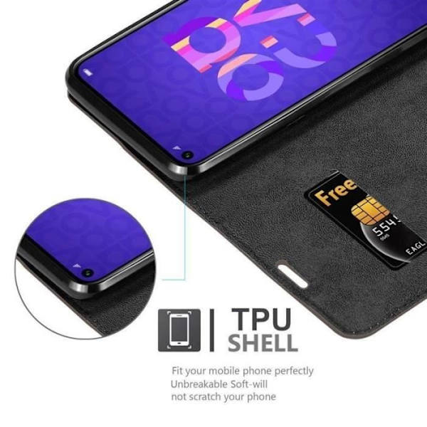 Fodral till Huawei Nova 5T - CADORABO - Brun - Imiterat läder - Magnetisk stängning - Ultratunn kastanj