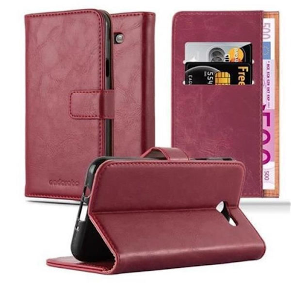 Samsung Galaxy J7 2017 (7) US Version Fodral i CHERRY RED av Cadorabo (LUXURY Design) Helt skyddsfodral med flip flik