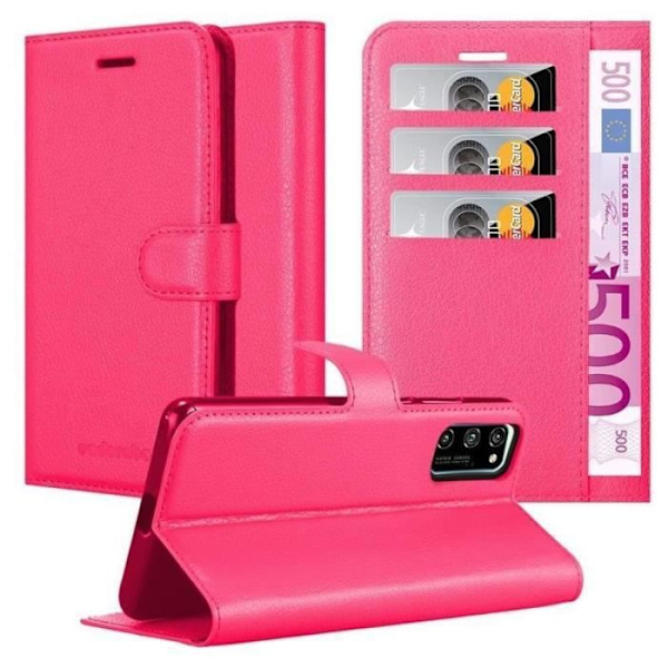 Coque - CADORABO - Honor View 30 pro - Syntetiskt läder - Horisontellt stöd - 3 kortfickor Rosa