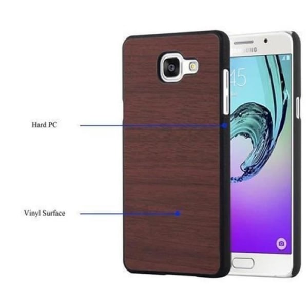 Fodral Samsung Galaxy A3 2016 (6) WOODY CAFÈ BROWN Cadorabo Design WOODY Hårt fodral Skydd Anti-chock Skydd Ultra Slim Bumper