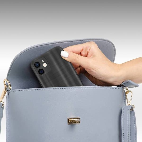 iPhone 12 MINI Fodral Borstad Svart Kameraskydd Svart
