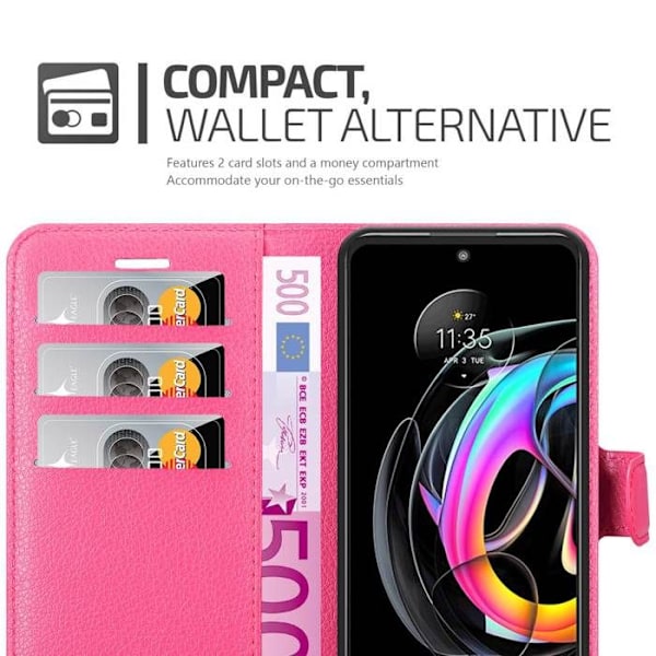 Coque för Motorola EDGE 20 LITE / FUSION Fodral i SOCKERROSA Etui Fodral Skydd med magnetisk stängning Plånbok Rosa