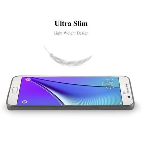 Samsung Galaxy NOTE 5-fodral i METALLIC GREY från Cadorabo (MATT METALLIC Design) Ultratunt mjukt silikon TPU-gelöverdrag med METALLISK GRÅ