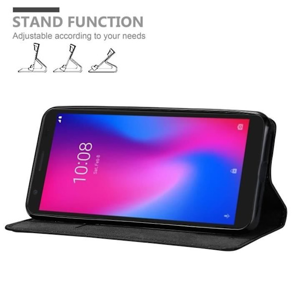 Coque - CADORABO - ZTE Blade A3 2020 - Svart Natt - Ultrafin - Magnetstängning NATTSVART