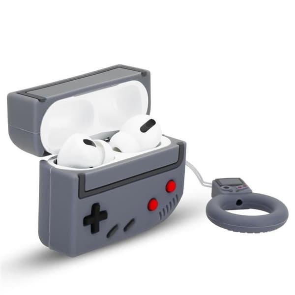 "Skydd för AirPod PRO 2 Retro Spel Design Grå Silikonfodral 3D Nyckelring" Grå