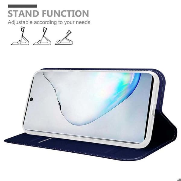 Flip-fodral för Samsung Galaxy NOTE 10 i MÖRKBLAU CLASSY Plånbok Stötsäker Blå