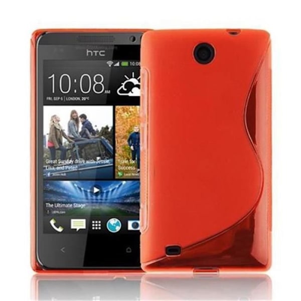 HTC Desire 300 fodral - CADORABO - Körsbärsröd - S-Line - Ultra Slim - Utmärkt skydd mot stötar Röd körsbär