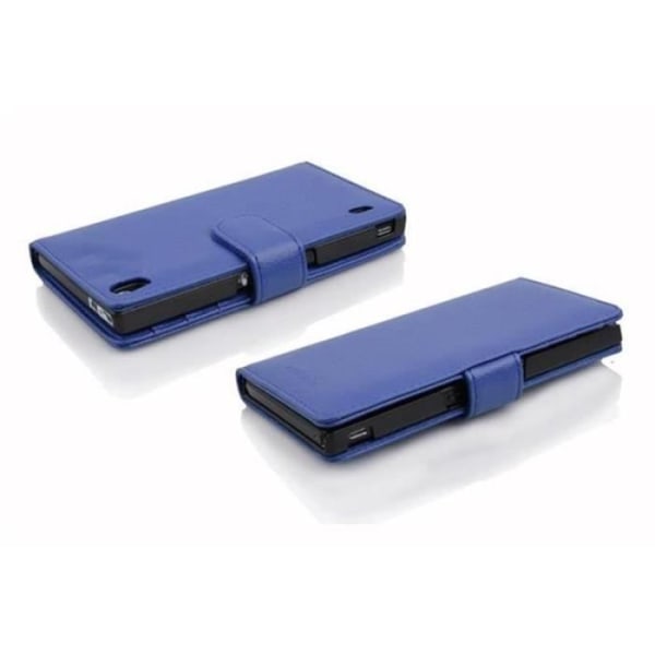 Etui Housse - CADORABO - Huawei ASCEND P7 - Syntetiskt läder - Ljusblå - 3 Fack för Kort HIMLABLÅT