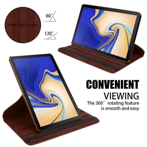 Hölster - Cadorabo - Samsung Galaxy Tab S4 - Brun - 360° skydd - Inbyggt stöd kastanj