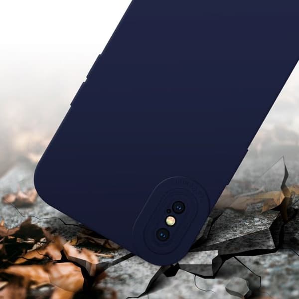 Skyddsfodral för iPhone X / XS i MÖRKBLEU FLUID Stötsäker Blå