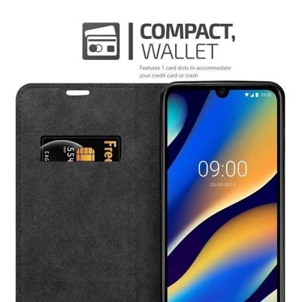 Plånboksfodral - CADORABO - WIKO View 3 LITE - Läderimitation - Magnetisk stängning - Ultratunn kastanj