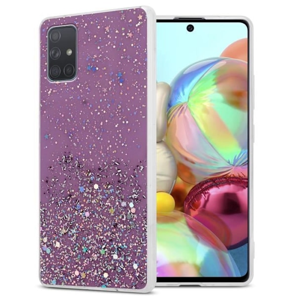Coque - CADORABO - Samsung Galaxy A71 4G - Lila - Glitter - Skydd i silikon TPU Lila