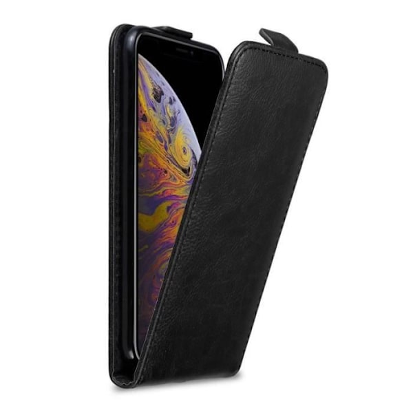 Skyddshölje - CADORABO - Apple iPhone XS MAX - Syntetiskt läder svart - Magnetisk stängning - Flip-stil Svart