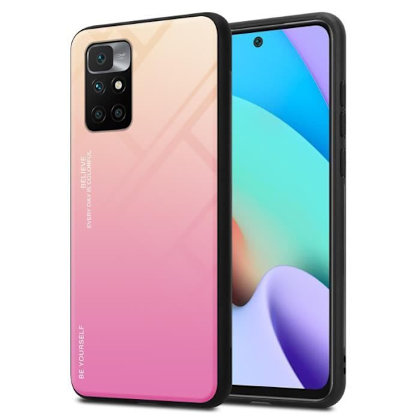 Fodral till Xiaomi RedMi 10 Fodral i GUL - ROSA Fodral Skyddsskydd tvåfärgad TPU
