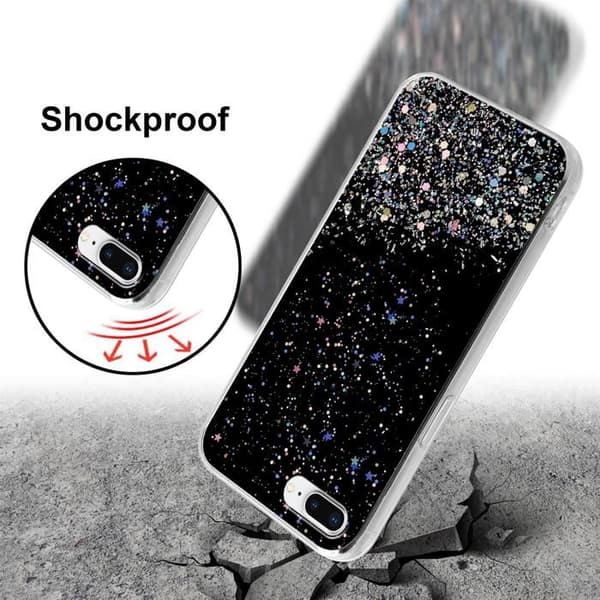 iPhone 7 PLUS / 7S PLUS / 8 PLUS Skal Svart med Glitter Skydd Design Glittrande Svart