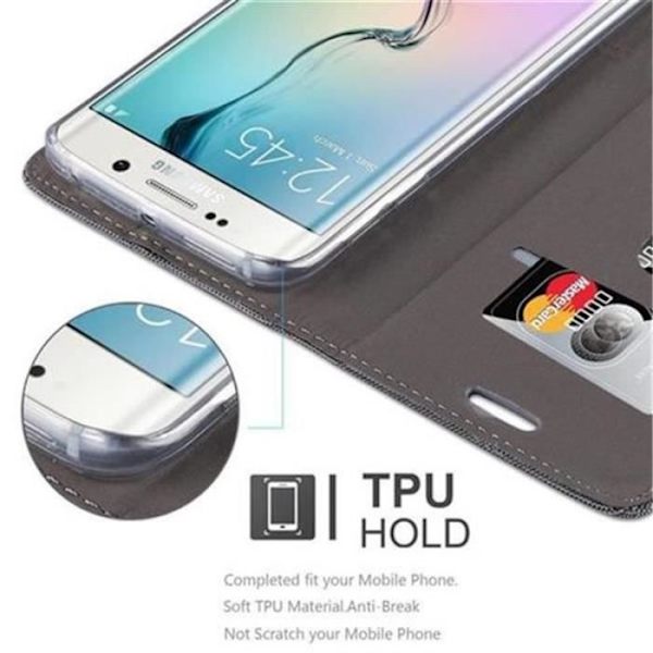Cadorabo Fodral till Samsung Galaxy S6 EDGE i GRÅ SVART