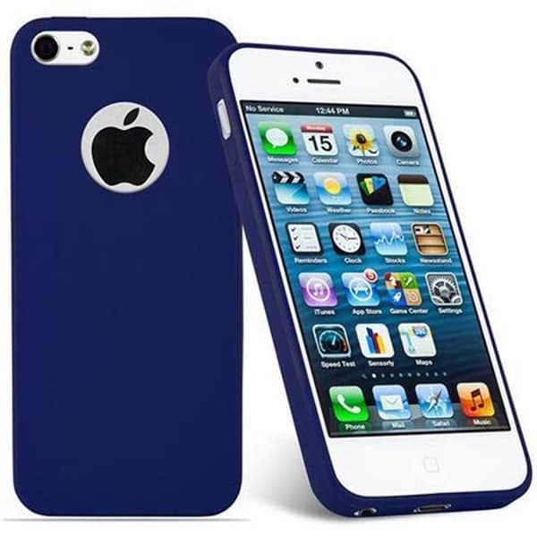 Skyddsfodral för iPhone 5 / 5S / SE 2016 CANDY MÖRKBLOMMA Stötskydd Silikon Blå