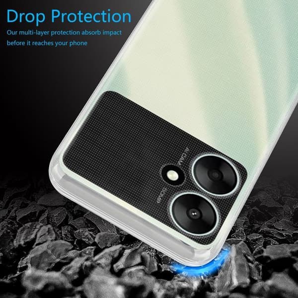 Transparent stötsäker silikonfodral för Redmi 13R 5G Vit