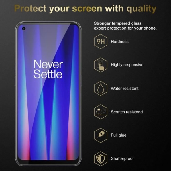 Skärm i härdat glas för OnePlus Nord CE 2 5G skyddsfilm i HÖGT TRANSPARENT härdat härdat glas