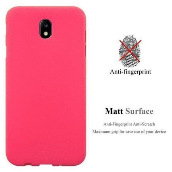 Samsung Galaxy J5 2017 (7) Fodral i RED FROST av Cadorabo (FROST Design) Ultratunt mjukt silikongel TPU-fodral med anti-halk