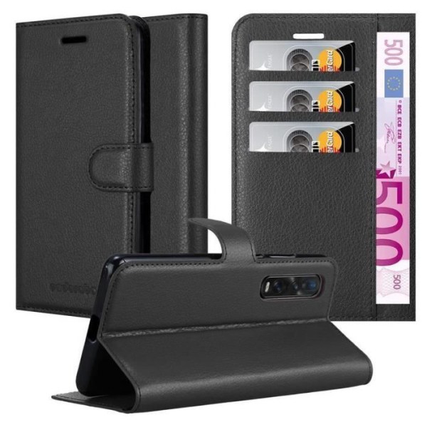 Fodral till Oppo FIND X2 PRO i JET BLACK Cadorabo Cover Protection magnetisk stängningsstativfunktion