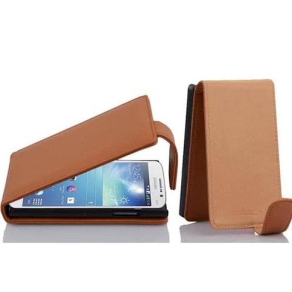 Cadorabo Fodral Samsung Galaxy MEGA 5.8 DESIGN FLIP Stil Fodral Fodral Fodral konstläder Struktur HAZEL BRUN