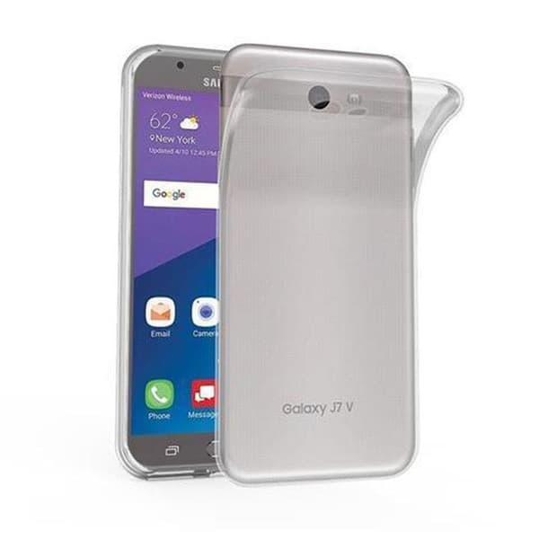 Transparent stötsäker silikonfodral för Samsung Galaxy J7 2017 US-version Vit