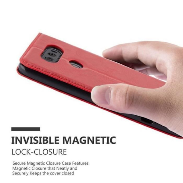 LG V20 Fodral i APPLE RED från Cadorabo (INVISIBLE MAGNETIC CLOSURE Design) Helt skyddsfodral med Flip Flip