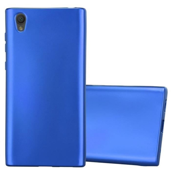 Cadorabo-fodral fungerar med Sony Xperia L1 i METALLIC BLUE - Stötsäker och reptålig TPU-silikonhölje - Ultratunt