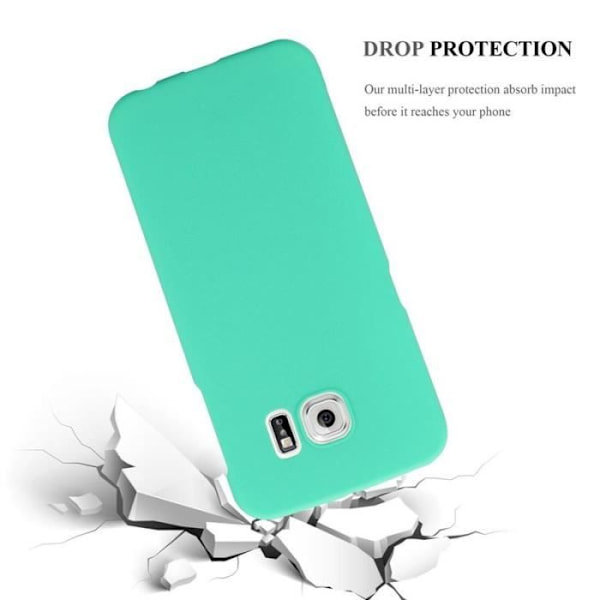 Coque - CADORABO - Samsung Galaxy S6 EDGE - Hårdt Beskyttelse - Mat Design - Grøn Farve Grön