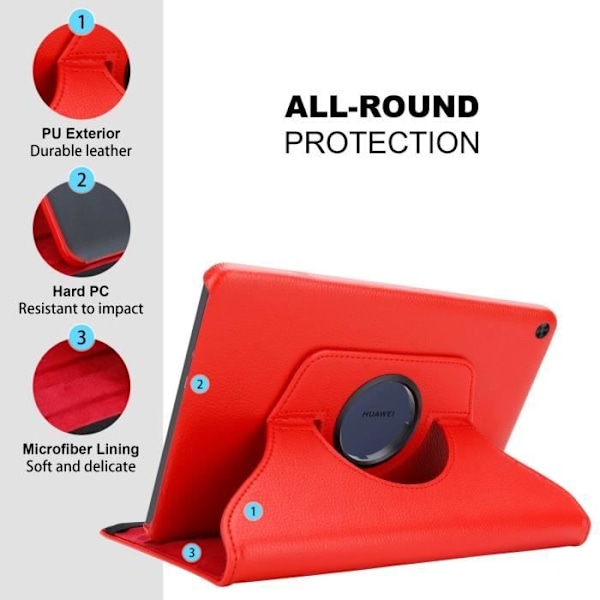 Etui - Cadorabo - Huawei MatePad T 10/T 10s - Röd Pavo - 360° skydd - Inbyggt stativ VALMMU RÖD